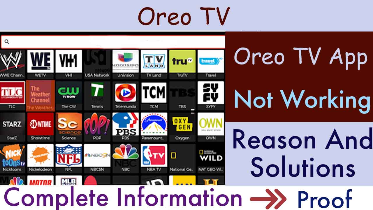 Oreo TV App not working