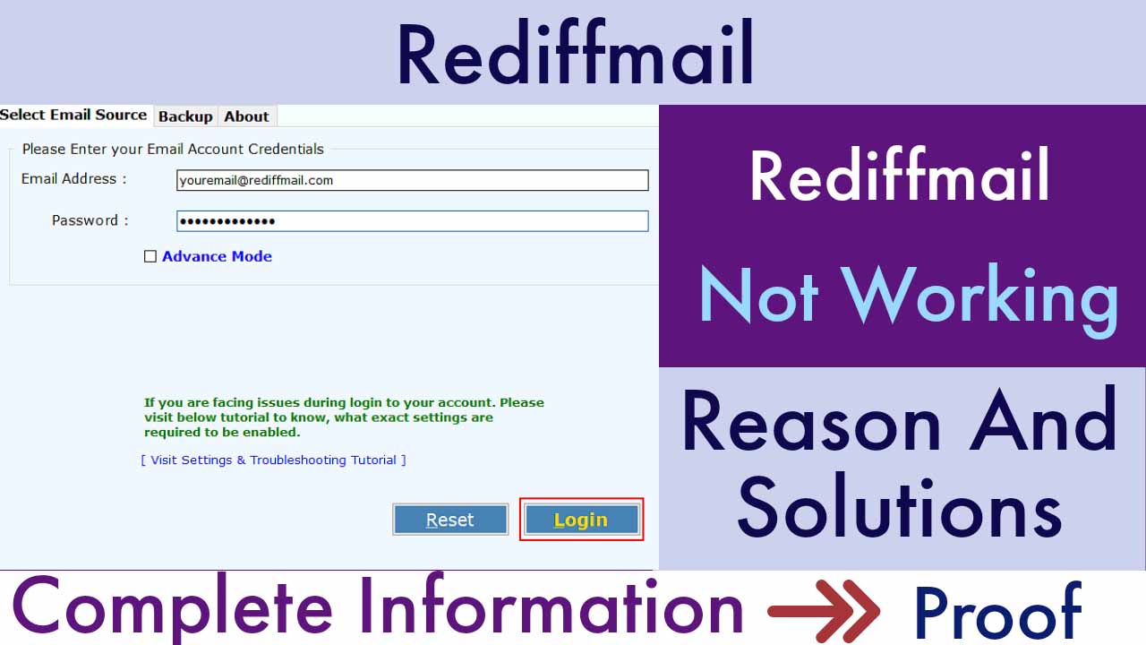Rediffmail not working