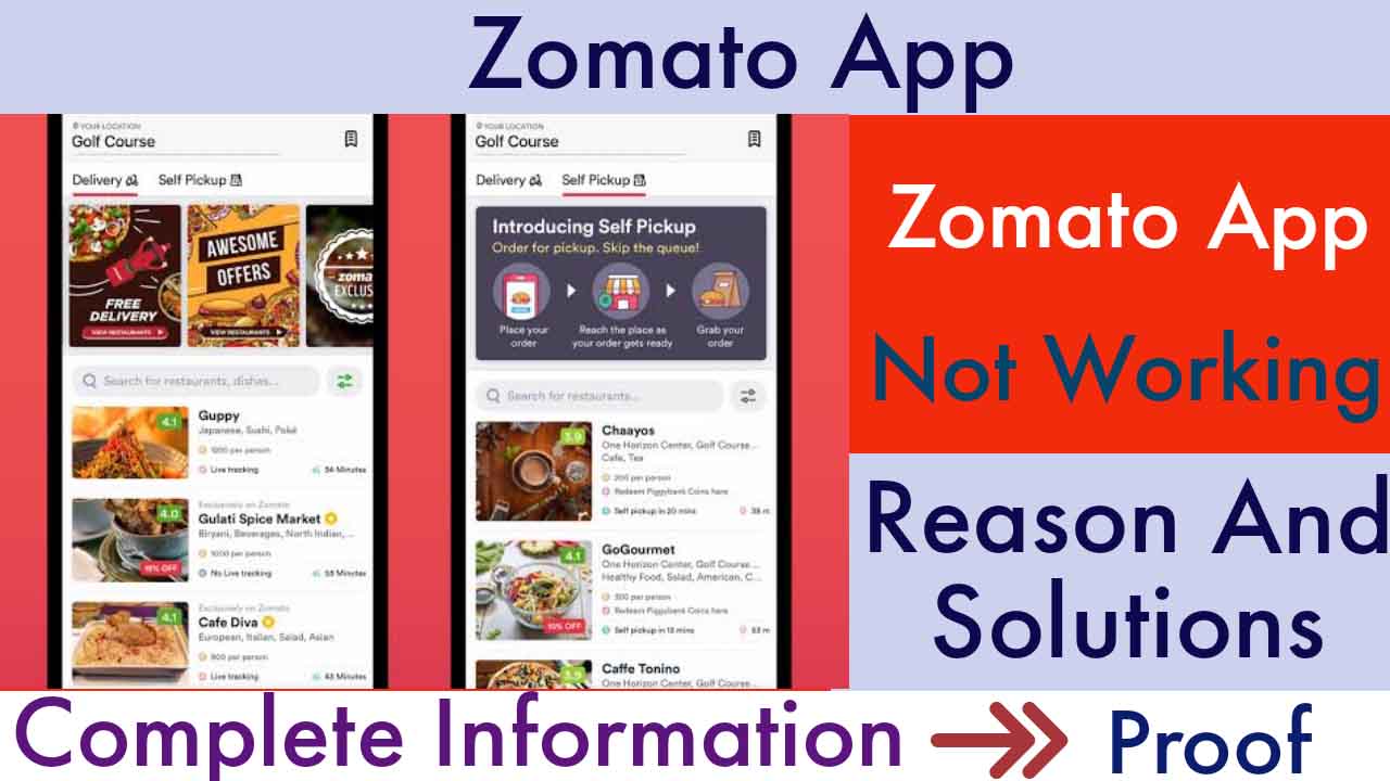 Zomato App not working