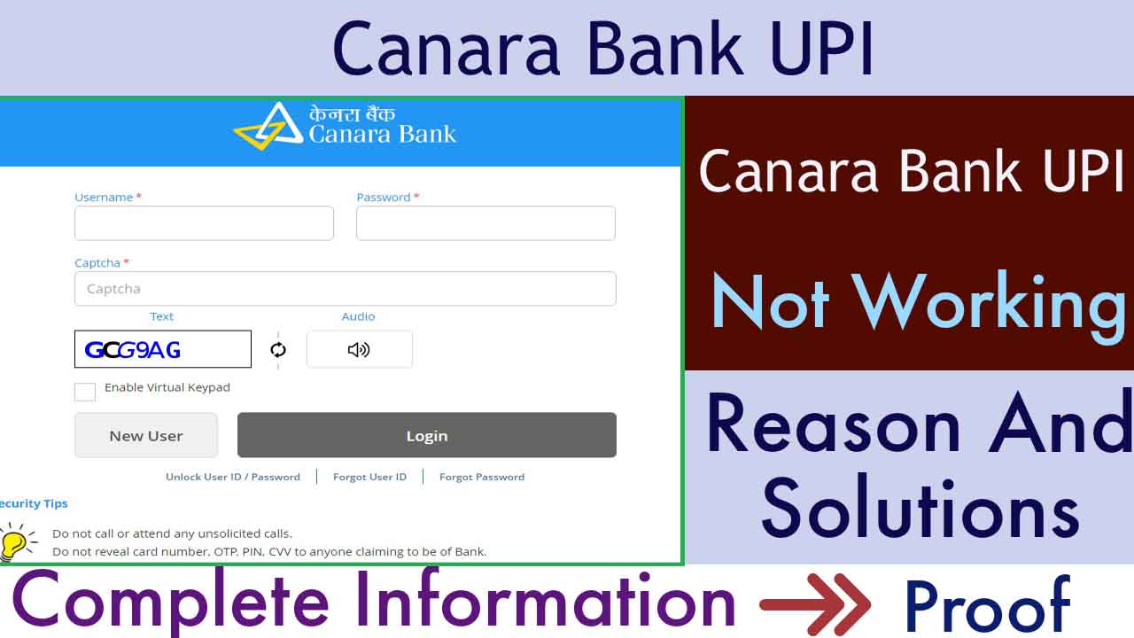 Canara Bank Not Working
