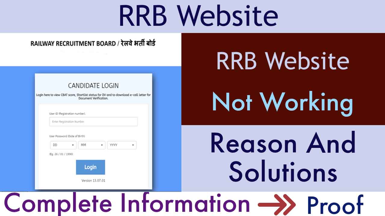 RRB Website Not Working