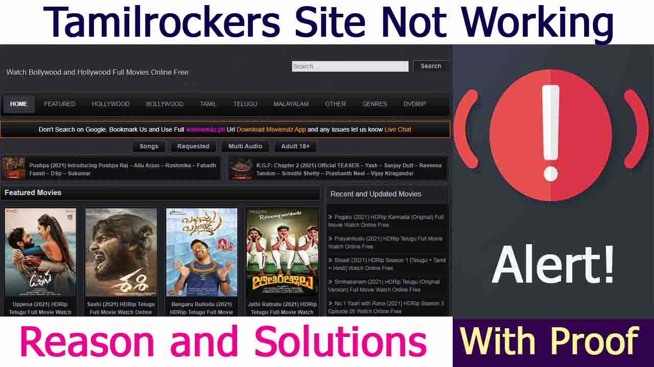 Tamilrockers Site Not Working