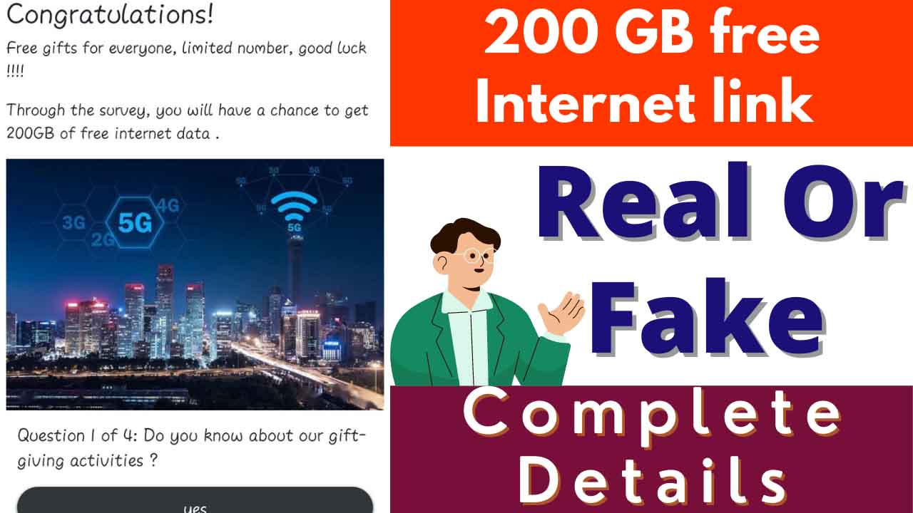 200 GB Free Internet Data Link Reality