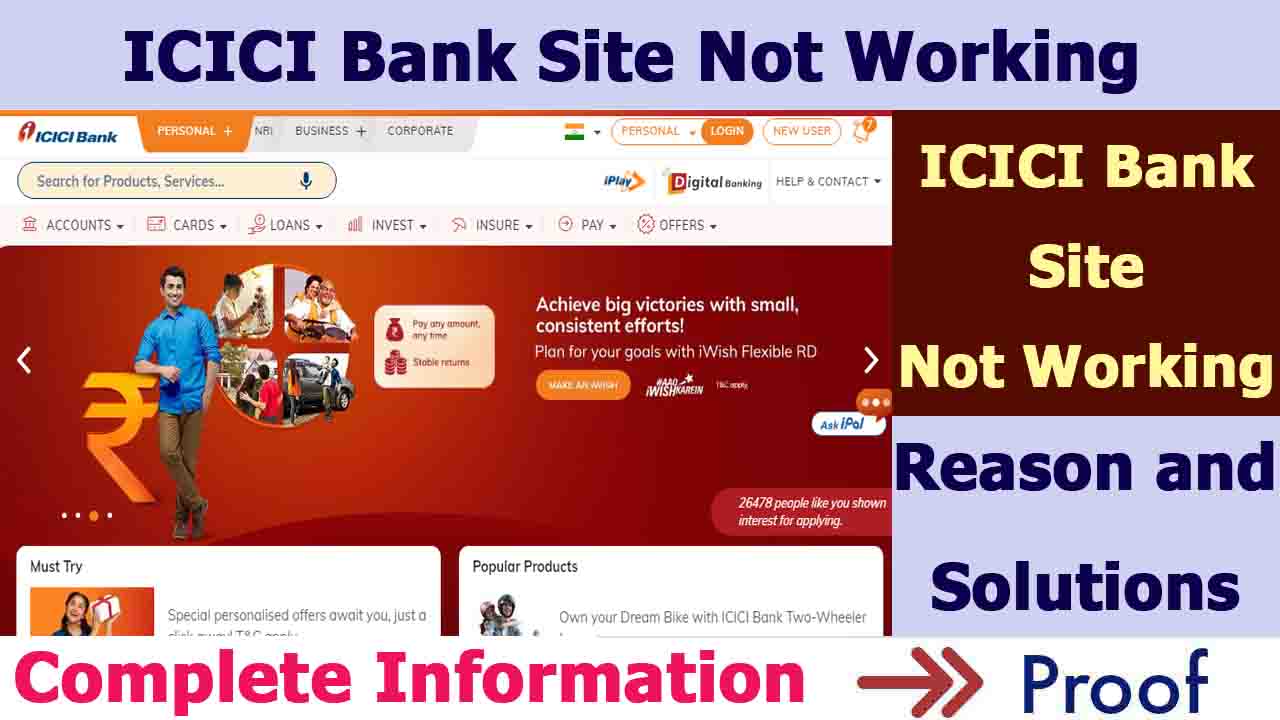 ICICI Bank Site Not Working