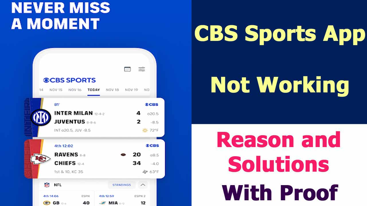 CBS Sports App Not Working