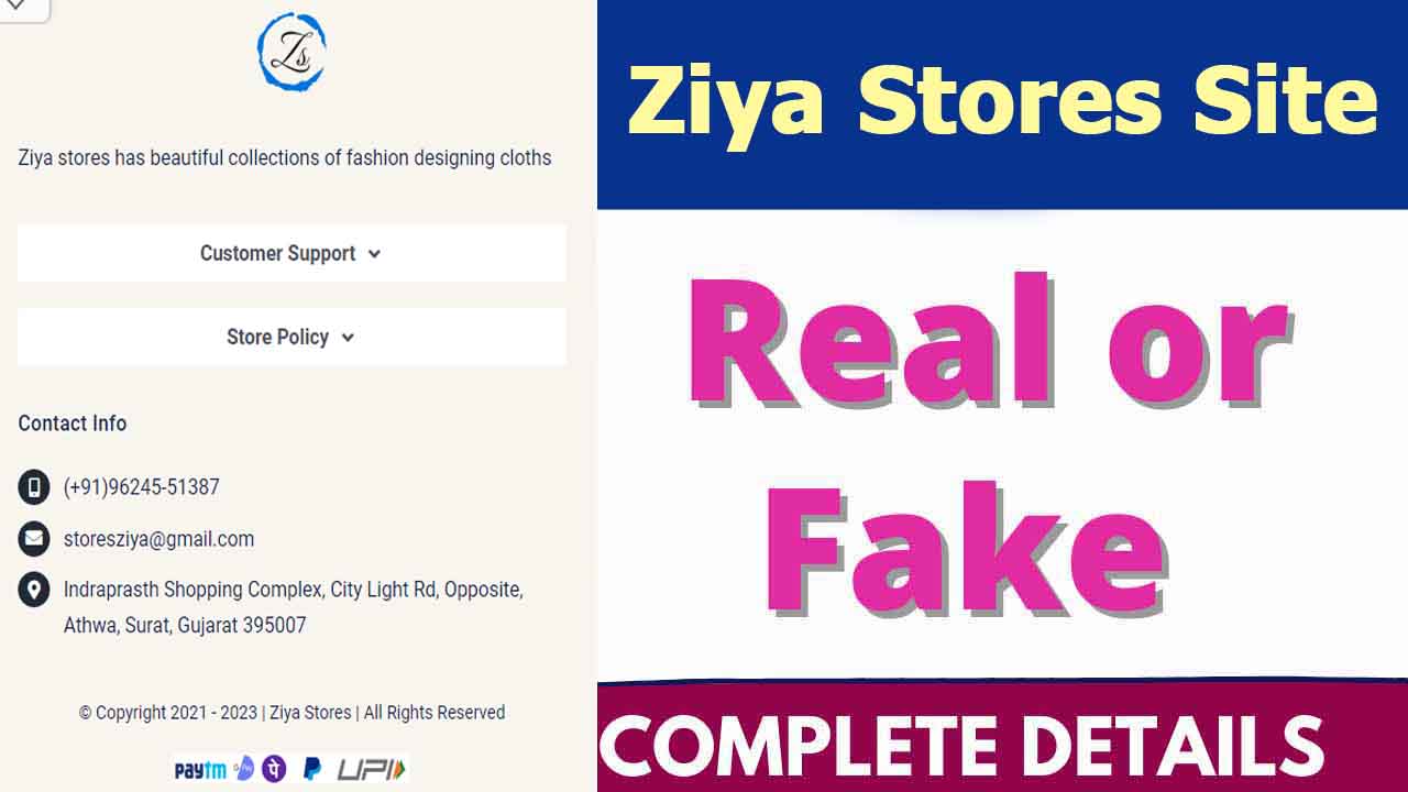 Ziya Stores Site Review